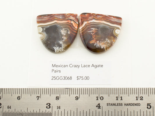 Mexican Crazy Lace Agate Pairs