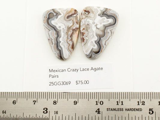 Mexican Crazy Lace Agate Pairs