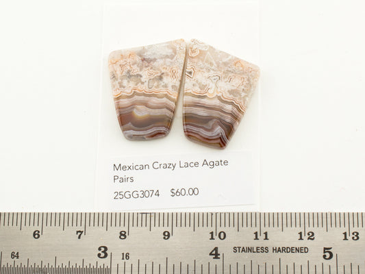 Mexican Crazy Lace Agate Pairs