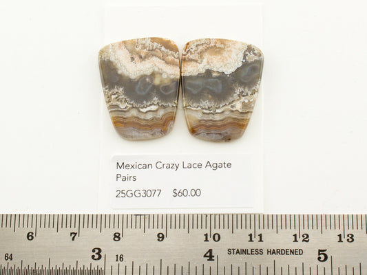 Mexican Crazy Lace Agate Pairs