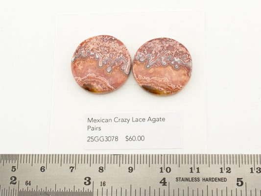 Mexican Crazy Lace Agate Pairs
