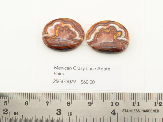 Mexican Crazy Lace Agate Pairs