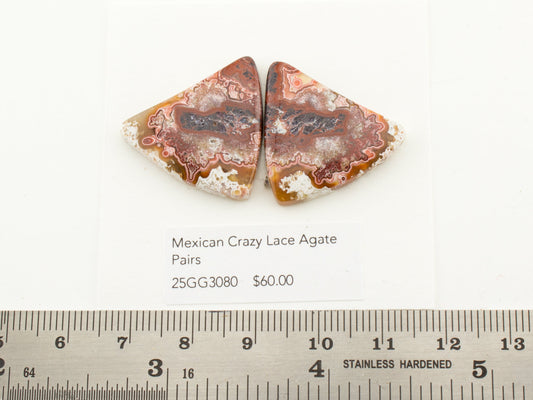 Mexican Crazy Lace Agate Pairs