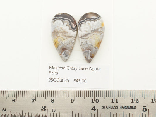 Mexican Crazy Lace Agate Pairs
