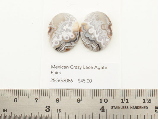 Mexican Crazy Lace Agate Pairs
