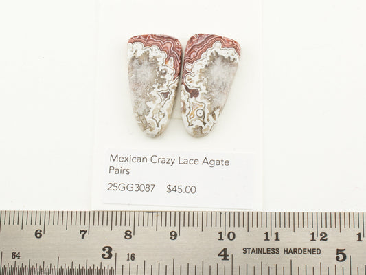 Mexican Crazy Lace Agate Pairs