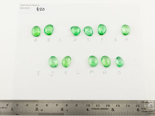 Green Zircon Rosecut