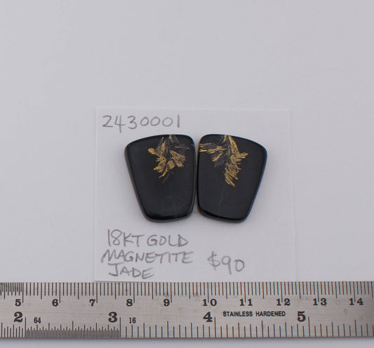 18 kt Magnetite Jade