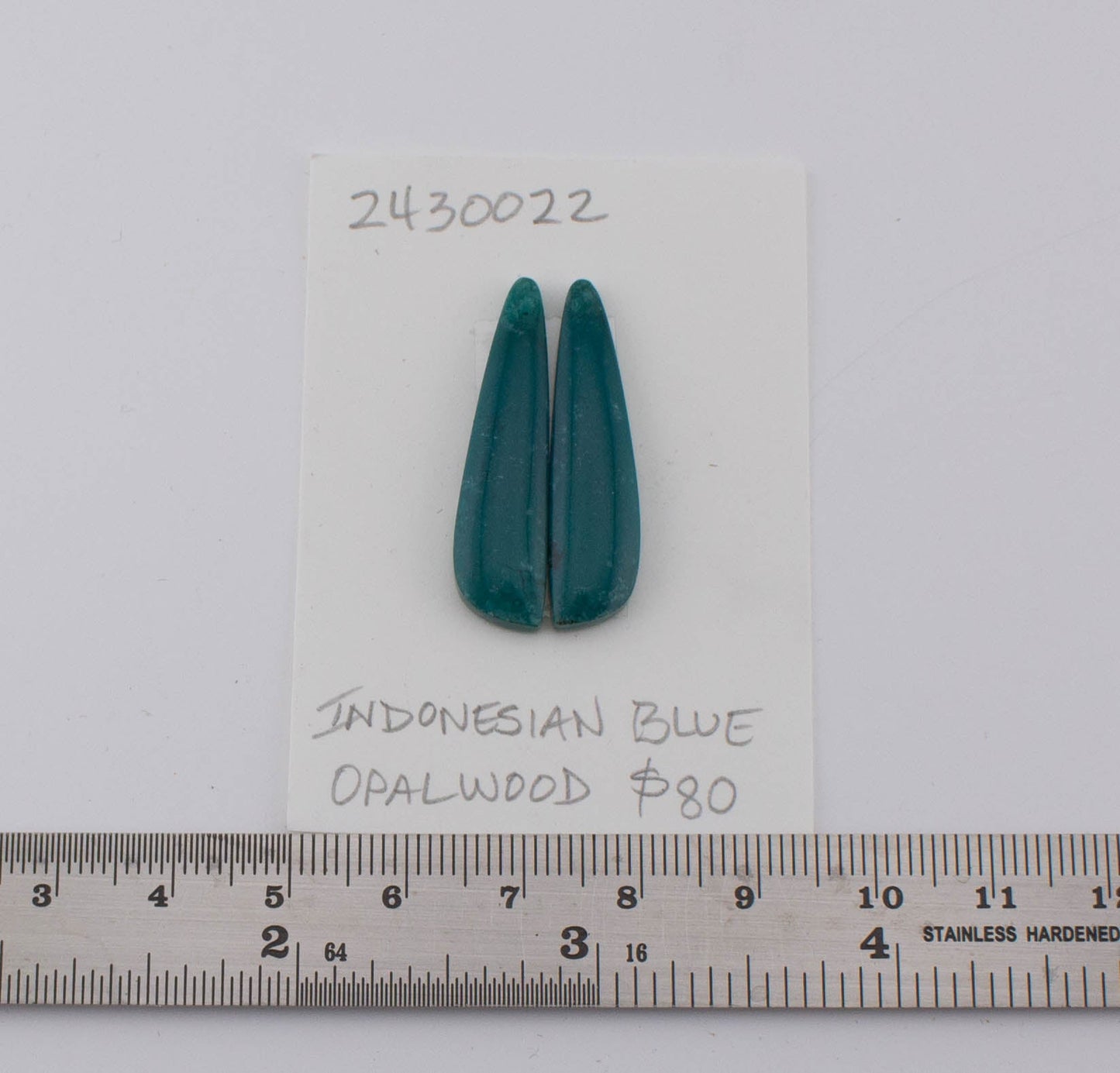 Indonesian Blue Opalwood Pair
