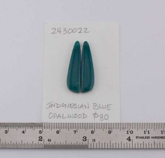 Indonesian Blue Opalwood Pair