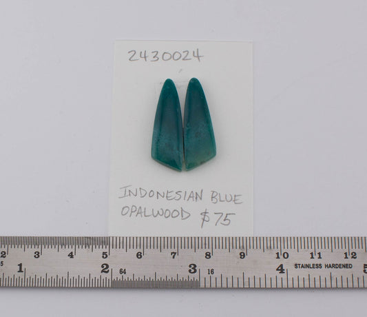 Indonesian Blue Opalwood Pair