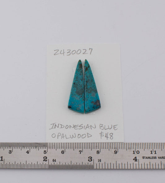 Indonesian Blue Opalwood Pair