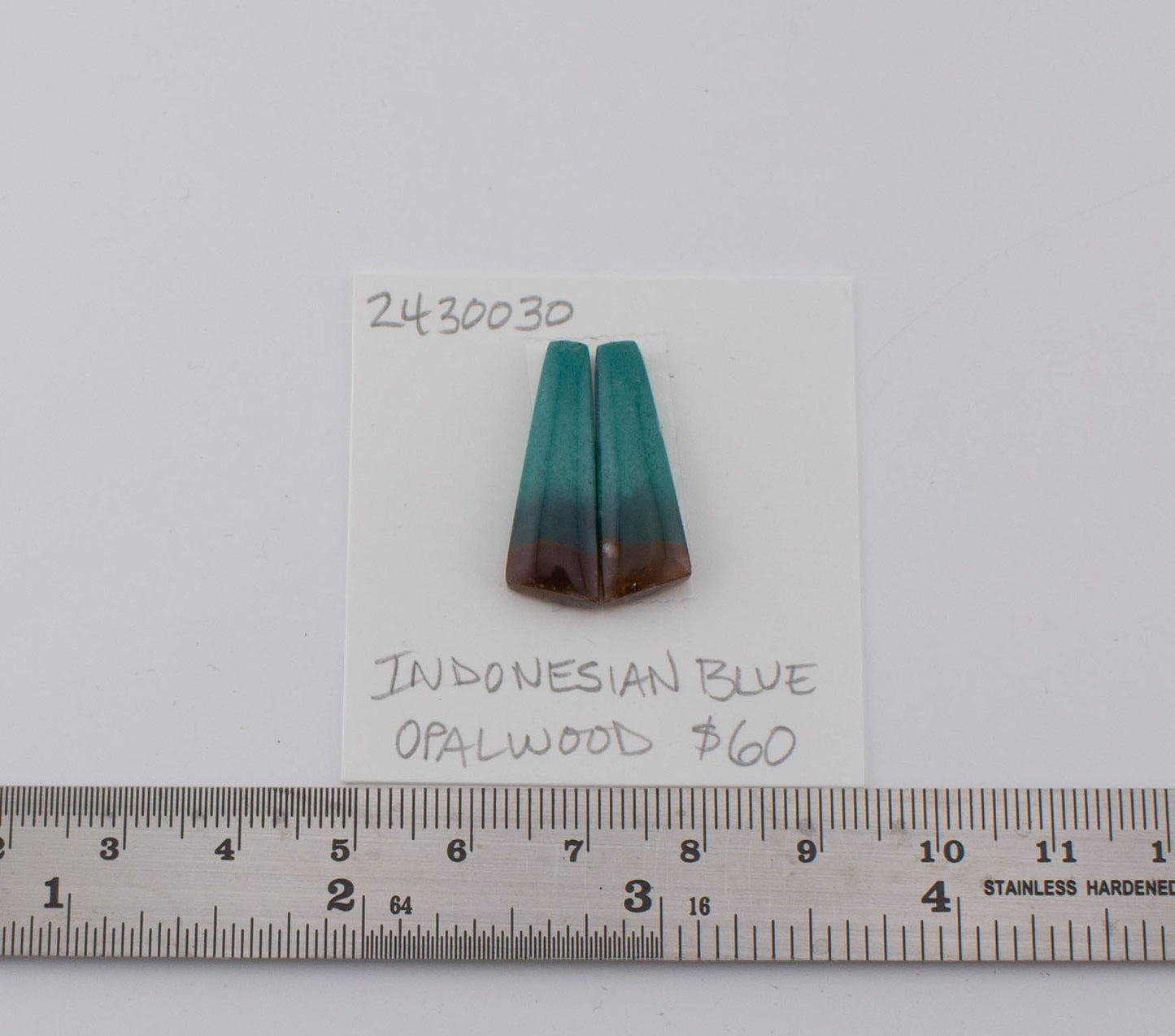 Indonesian Blue Opalwood Pair