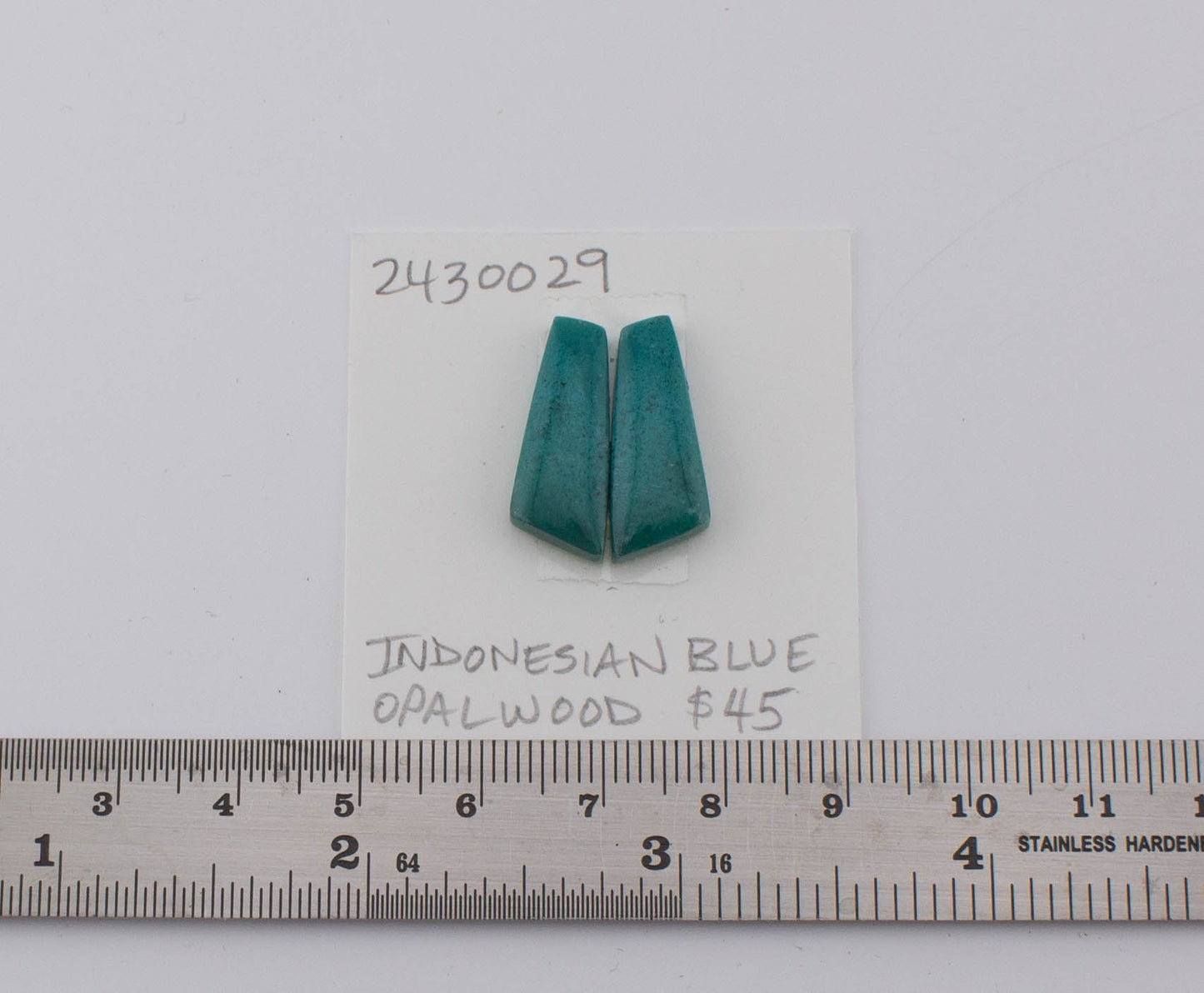 Indonesian Blue Opalwood Pair