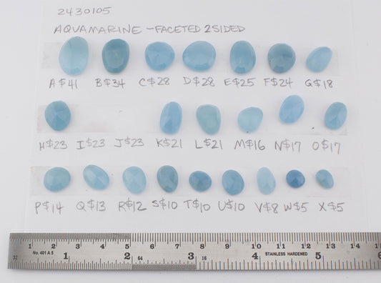 Aquamarine Faceted 2-Sided