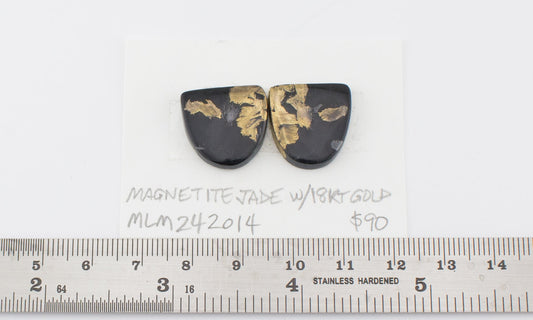 Magnetite Jade with 18k Gold