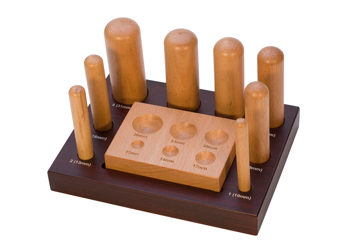 Dapping Set Base 8-piece Wood Dapping Set with Block – The Makery
